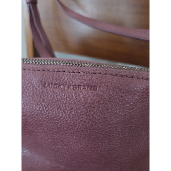 Lucky Brand Erma Crossbody Fringe Leather Purse Hobo Hippie Pink Decco Rose - Picture 2 of 14